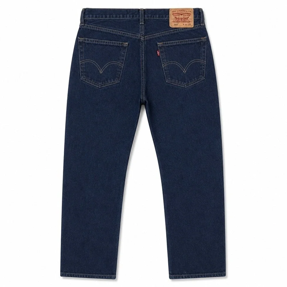 Levis 505 Regular Fit Jeans Mens 34x30 Dark Wash Blue Straight Leg Denim Mexico